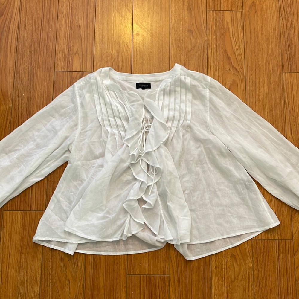 Majorelle linen long sleeve top